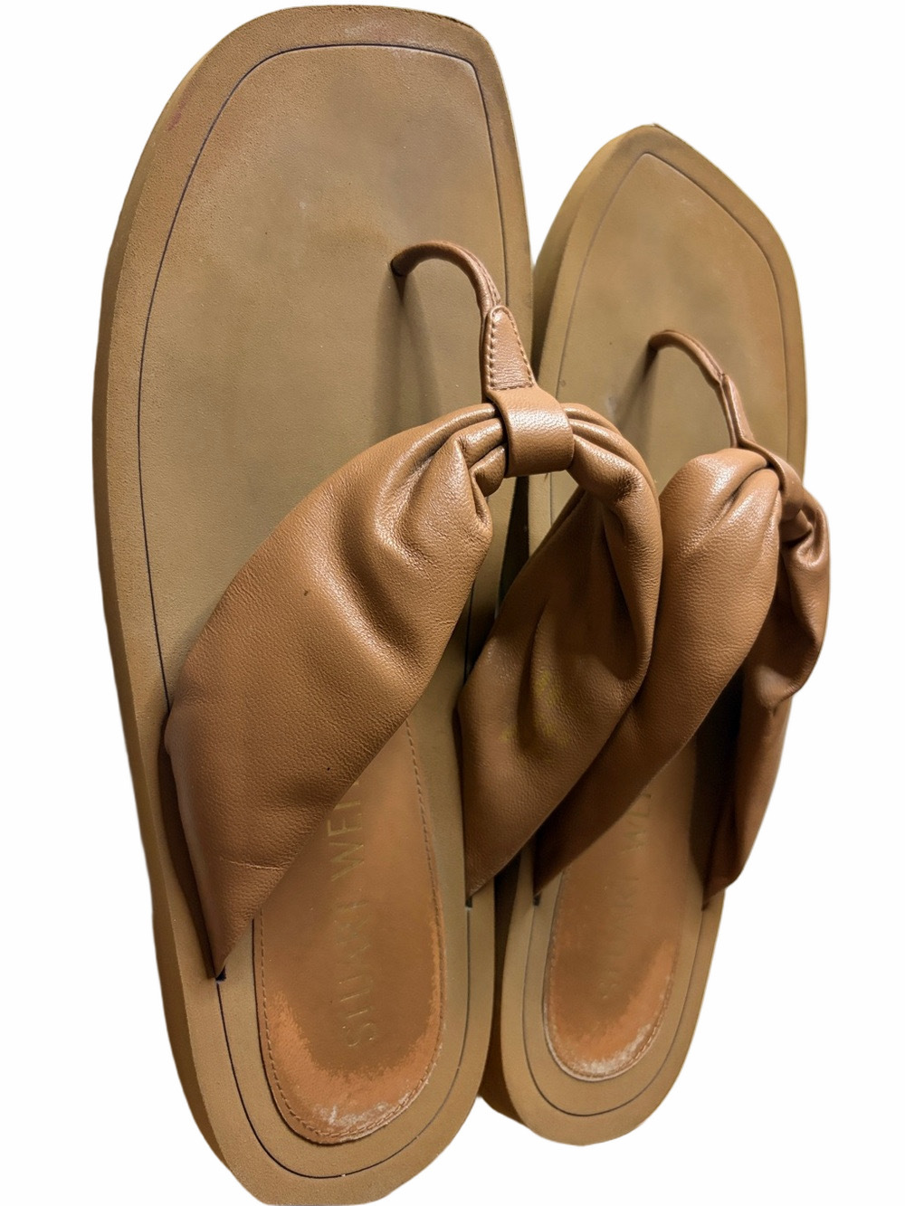 Stuart Weitzman Cassie Women's Tan Leather Sandals | EUC | Sz 10 - Picture 4 of 5
